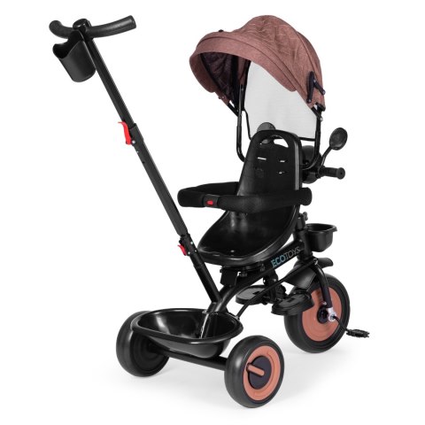 ROWEREK TRÓJKOŁOWY DLA DZIECI SPACERÓWKA 3W1 OBRACANE SIEDZISKO DASZEK BRĄZOWY ECOTOYS