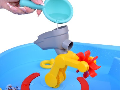 Niebieski stolik wodny z kołem młyńskim + akcesoria do łowienia ZA5566