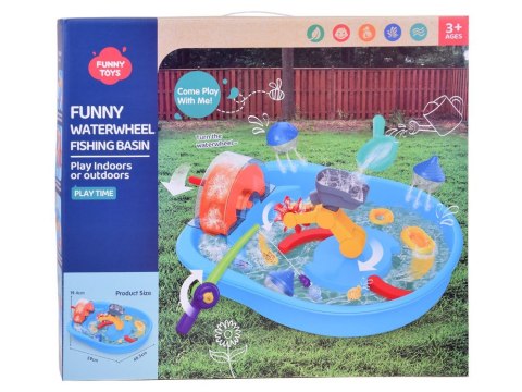 Niebieski stolik wodny z kołem młyńskim + akcesoria do łowienia ZA5566