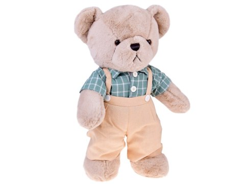 Pluszowy MIŚ - beżowy Franek 58cm w zielonej VINTAGE koszuli ZA5923 B