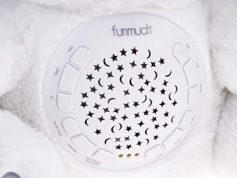 Projektor Pluszowy biały MIŚ Lampka kołysanka dla malucha ZA5289