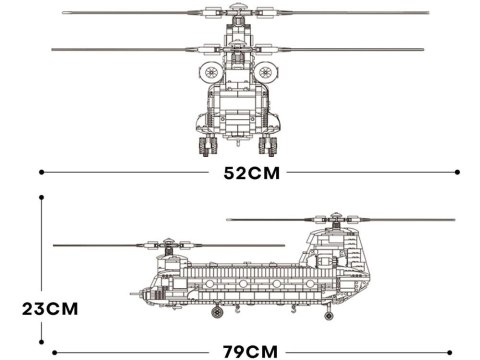 Reobrix Licencjonowane Klocki Helikopter CH-47 Chinook 1458 ele ZA5802