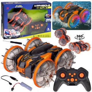 Samochód AMFIBIA 2w1 Stunt r/c zdalnie sterowany Jeździ Pływa Świeci RC0735