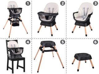 Wielofunkcyjny fotel obracane krzesełko do karmienia 6w1 dla dzieci ZA5659