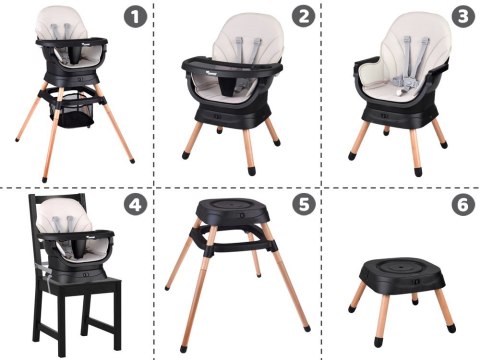 Wielofunkcyjny fotel obracane krzesełko do karmienia 6w1 dla dzieci ZA5659
