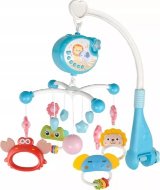 Karuzelka do łóżeczka z pozytywką projektorem pilot timer 360° obrotowa