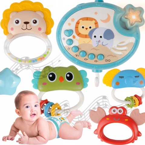 Karuzelka do łóżeczka z pozytywką projektorem pilot timer 360° obrotowa