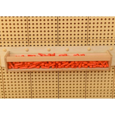 MASTERKIDZ Drewniany Pojemniczek Przezroczysta Ścianka 80 cm do Tablic Naukowo-Kreatywnych STEM