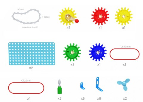 MASTERKIDZ Zestaw Akcesoriów Mix Koła Zębate do Paneli Ściennych STEM 198 el.