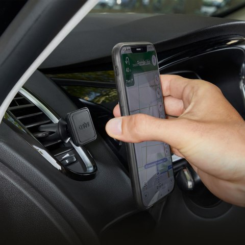 Magnetyczny uchwyt samochodowy na smartfona do kratki nawiewu - czarny