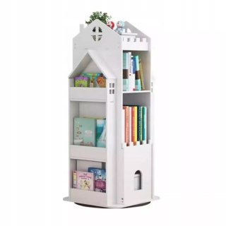 REGAŁ NA KSIĄŻKI OBROTOWY PÓŁKA DOMEK ORGANIZER POKÓJ DZIECIĘCY BIAŁY WF