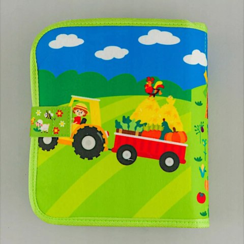 Sensoryczna książeczka dla dzieci farma zwierzątka na rzepy Montessori