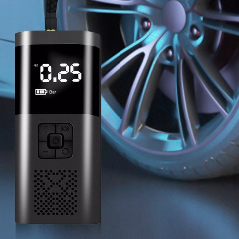 Akumulatorowa pompka elektryczna mini kompresor samochodowy flashlight SOS