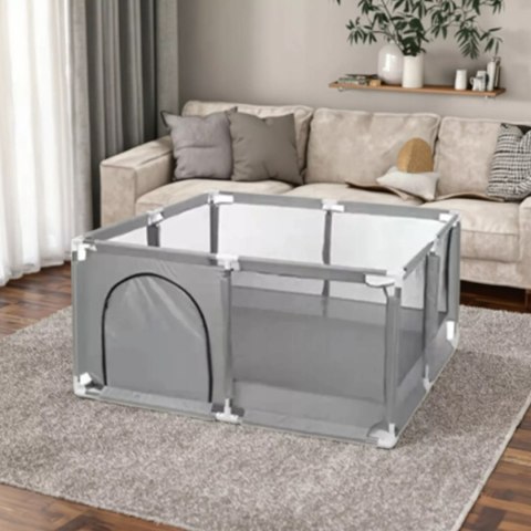 Kojec dla dzieci 126x126 cm suchy basen plac zabaw ogrodowy szary