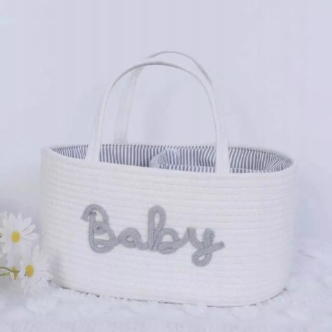 Organizer biały Baby na pieluszki torba dla mamy niemowlaka na pieluchy