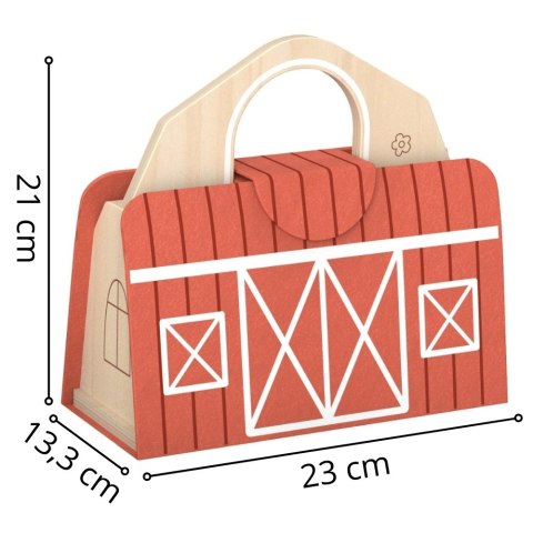 TOOKY TOY Drewniana Składana Farma w Walizce ze Zwierzątkami