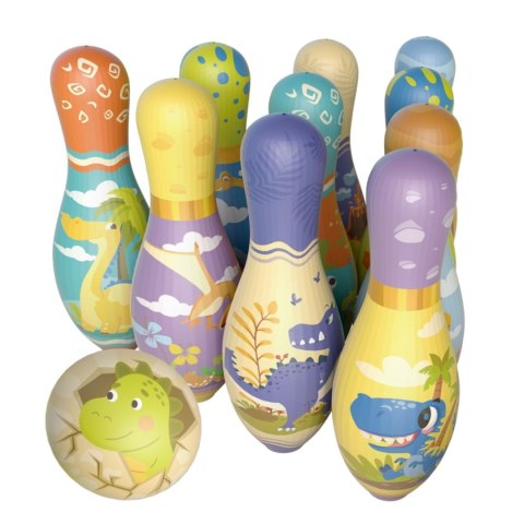 WOOPIE Gra Zręcznościowa Kręgle Miękkie Soft Dinozaury Zestaw 12el.