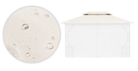DACH DO PAWILONU OGRODOWEGO 3X4 M WODOODPORNE POSZYCIE OTWÓR WENTYLACYJNY BEŻOWY MULTIGARDEN