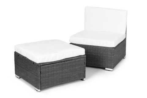 KOMPLET MEBLI OGRODOWYCH Z TECHNORATTANU NAROŻNIK MODUŁOWY STOLIK SZARY MULTIGARDEN