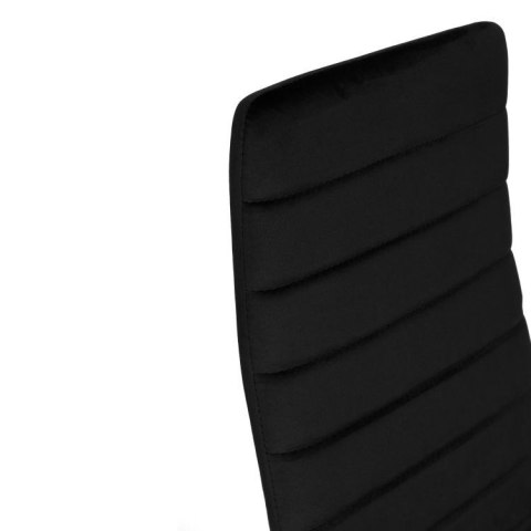 KRZESŁA Z WYPROFILOWANYM OPARCIEM- VELVET CZARNE - 4 SZTUKI