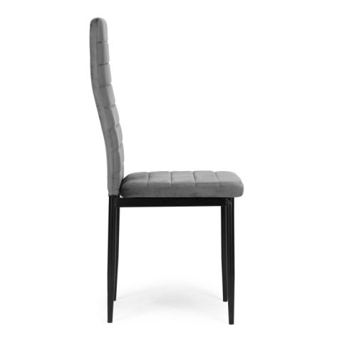 KRZESŁA Z WYPROFILOWANYM OPARCIEM- VELVET SZARE - 4 SZTUKI