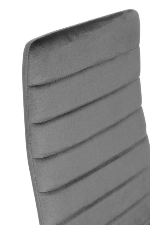 KRZESŁA Z WYPROFILOWANYM OPARCIEM- VELVET SZARE - 4 SZTUKI