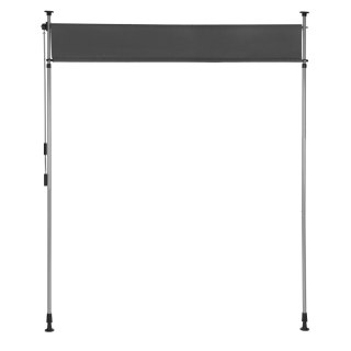 MARKIZA ZACISKOWA ROZPOROWA ROLETA ZWIJANA NA KORBKĘ REGULACJA WYSOKOŚCI ANTRACYT MULTIGARDEN