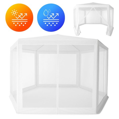 NAMIOT PAWILON OGRODOWY HANDLOWY 2X2X2 M Z MOSKITIERĄ BIAŁY MULTIGARDEN