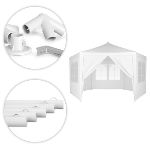 NAMIOT PAWILON OGRODOWY HANDLOWY 2X2X2 M Z OKNAMI BIAŁY MULTIGARDEN