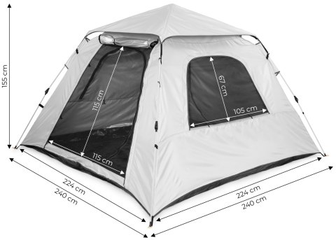 NAMIOT TURYSTYCZNY SAMOROZKŁADAJĄCY KEMPINGOWY 4-OSOBOWY IGLO 1500 MM MULTIGARDEN