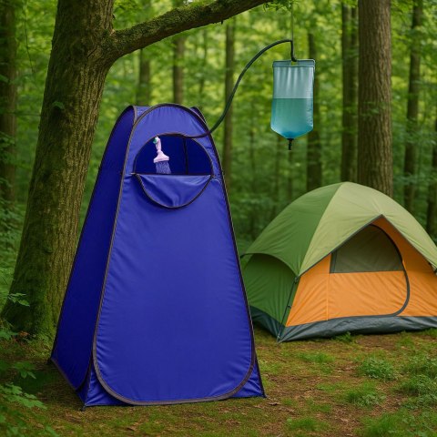 NAMIOT TURYSTYCZNY SAMOROZKŁADAJĄCY PRZEBIERALNIA KABINA PRYSZNICOWA WC NIEBIESKI MULTIGARDEN