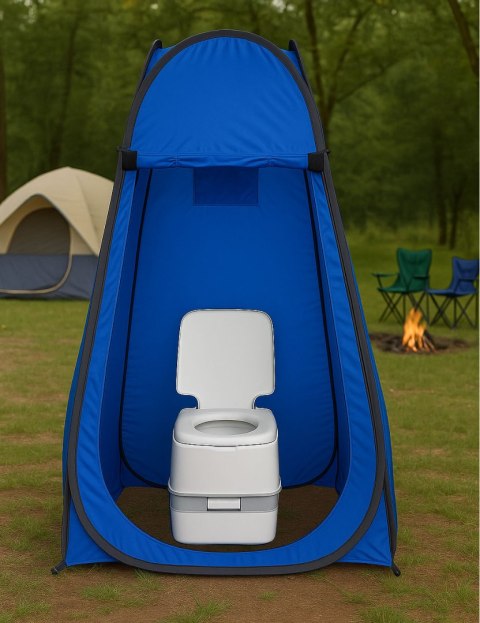 NAMIOT TURYSTYCZNY SAMOROZKŁADAJĄCY PRZEBIERALNIA KABINA PRYSZNICOWA WC NIEBIESKI MULTIGARDEN