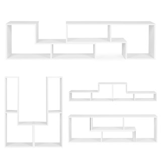 NOWOCZESNY REGAŁ MODUŁOWY GEOMETRYCZNY SZAFKA NA KSIĄŻKI 4 PÓŁKI MODERNHOME