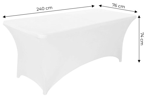 OBRUS UNIWERSALNY POKROWIEC NA STÓŁ CATERINGOWY 240 CM 8FT BIAŁY ELASTYCZNY MULTIGARDEN