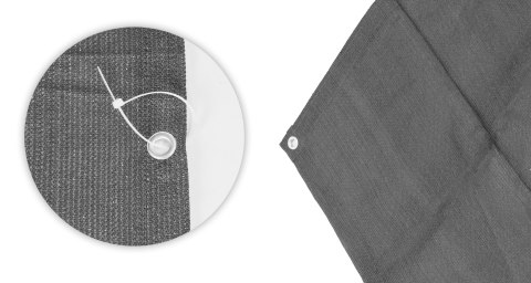 OSŁONA BALKONOWA Z OKUCIAMI 100X500 CM SIATKA CIENIUJĄCA + ELEMENTY INSTALACYJNE SZARA MULTIGARDEN