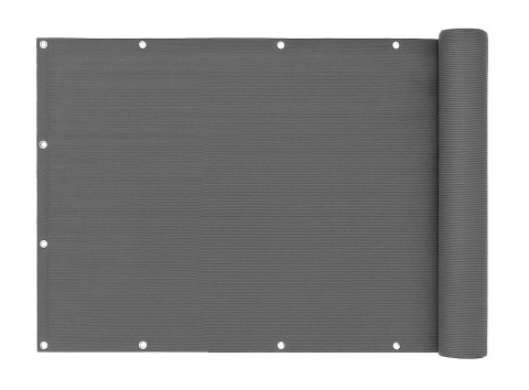 OSŁONA BALKONOWA Z OKUCIAMI 100X500 CM SIATKA CIENIUJĄCA + ELEMENTY INSTALACYJNE SZARA MULTIGARDEN