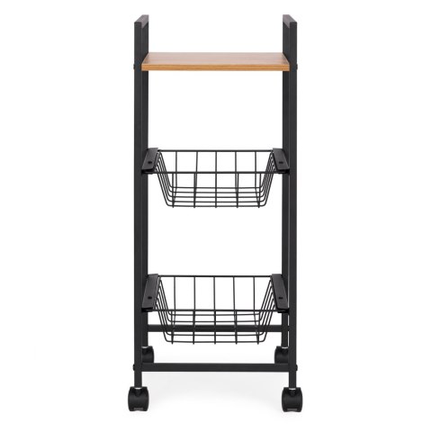 REGAŁ MOBILNY SZAFKA Z 2 KOSZAMI I PÓŁKĄ ORGANIZER NA KÓŁKACH MODERNHOME