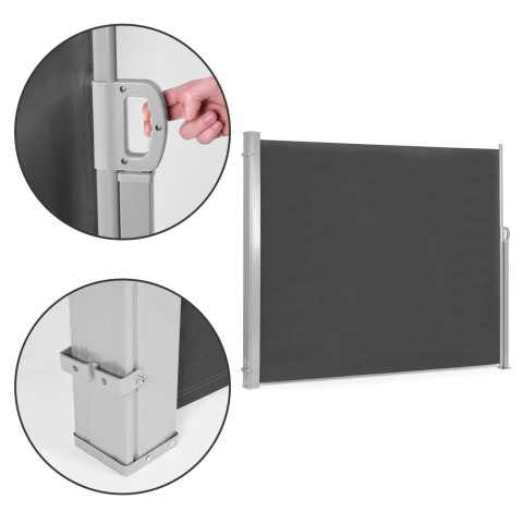 SKŁADANA MARKIZA 350X200 CM BOCZNA ROLETA PARAWAN DO OGRODU NA TARAS ANTRACYT MULTIGARDEN