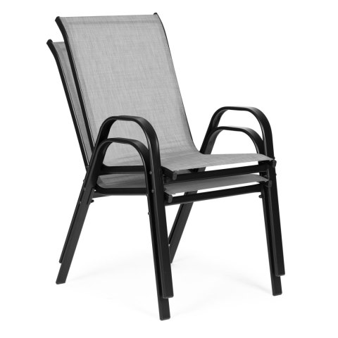 ZESTAW KOMPLET 2 KRZESEŁ OGRODOWYCH NA TARAS BALKON JASNY SZARY MULTIGARDEN