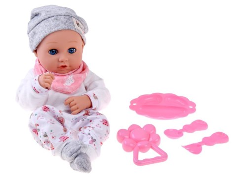 Lalka BOBAS 32cm z ruchomymi oczkami + akcesoria do karmienia ZA5833