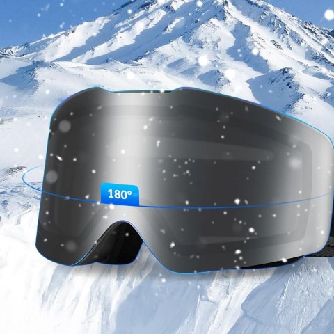 Gogle narciarskie bezramkowe nieparujące UV400 - czarne