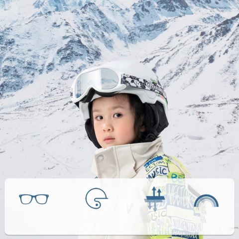 Gogle narciarskie dla dzieci Panda UV400 - czarno-białe