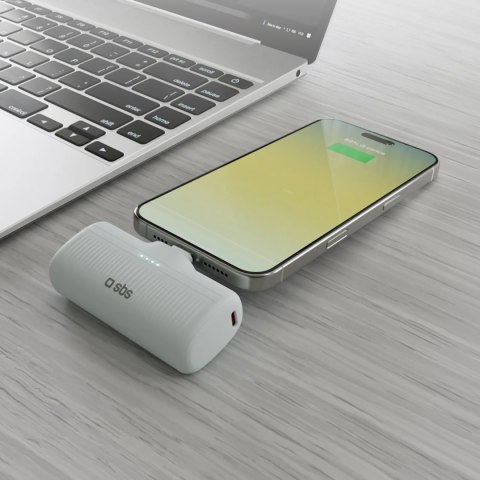 Powerbank EcoPower 5000 mAh 10W z wbudowanym portem USB-C - szary