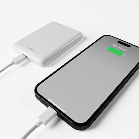 Powerbank magnetyczny 5000mAh MagSafe USB-C PD 20W - biały