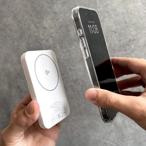 Powerbank magnetyczny 5000mAh MagSafe USB-C Qi2 PD 20W - biały