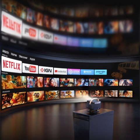 Projektor multimedialny U12 z głośnikami stereo LCD FullHD 1080p - czarny