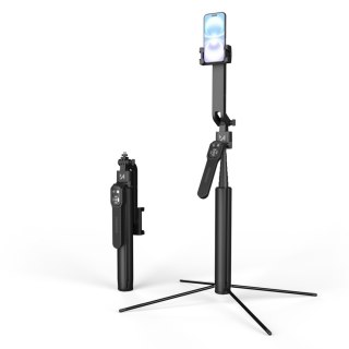 Selfie stick kijek statyw do zdjęć ze śledzeniem twarzy 360 AI sterowaniem gestami - czarny