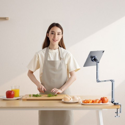 Uchwyt magnetyczny biurkowy 360 składany na telefon tablet - szary