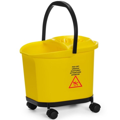 Wiadro do mopa mycia podłóg z wyżymaczką podstawą na kółkach 16 l