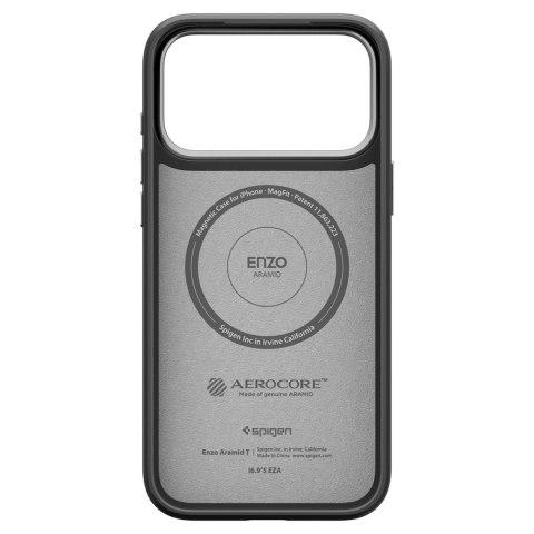 Etui ochronne case na iPhone 17 Pro Max Enzo Aramid T MagSafe - czarno-srebrne